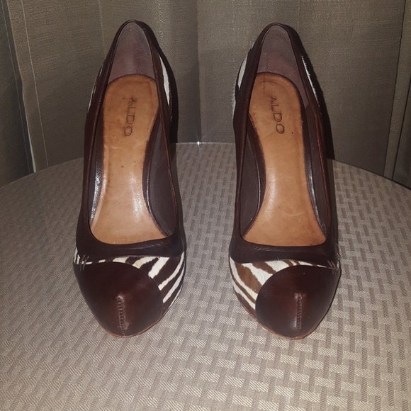 Aldo Zebra print calf hair and real leather pumps - Picture 2 of 4